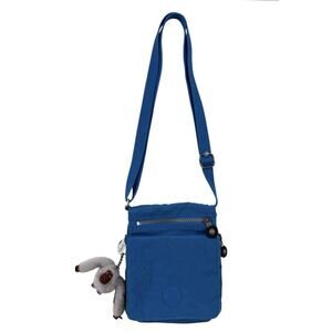 Kipling Eldorado Crossbody Mini Purse Lightweight Nylon Twilight Blue Monkey Fob